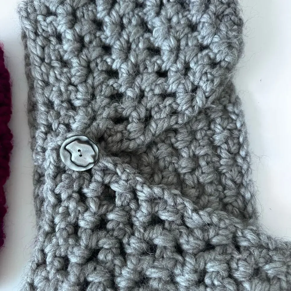 Crochet button scarf bundle